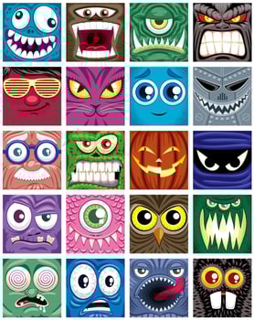 Faces Cartoon Set vector