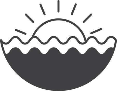 sun and sea illustration in minimal style png
