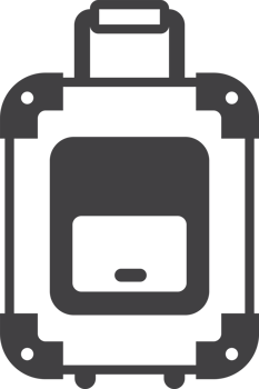 luggage illustration in minimal style png