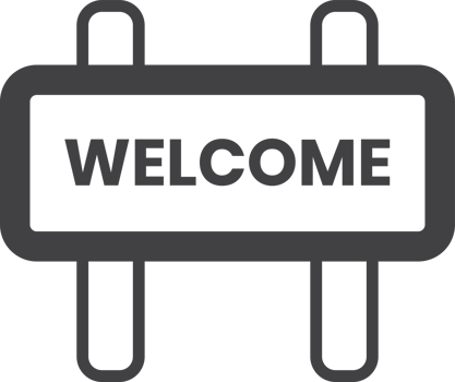 welcome sign illustration in minimal style png
