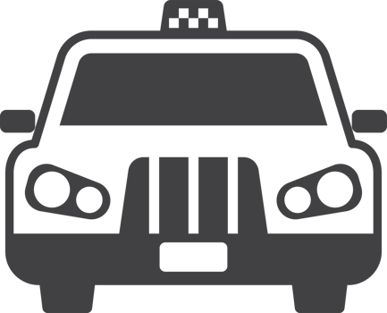 taxi from front view illustration in minimal style png