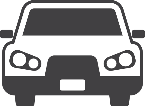 Sedan car from the front view illustration in minimal style png