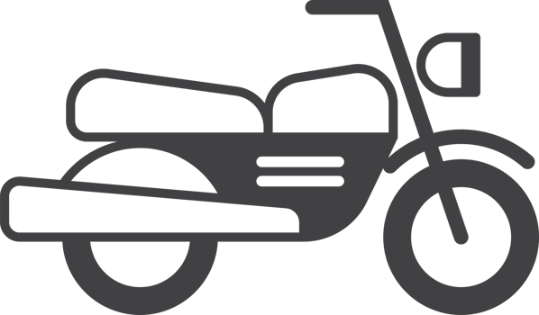 vintage motorcycle illustration in minimal style png