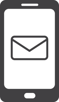 Smartphone with email messages illustration in minimal style png