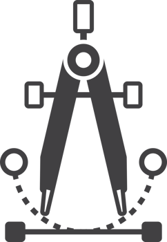 dividers compass illustration in minimal style png