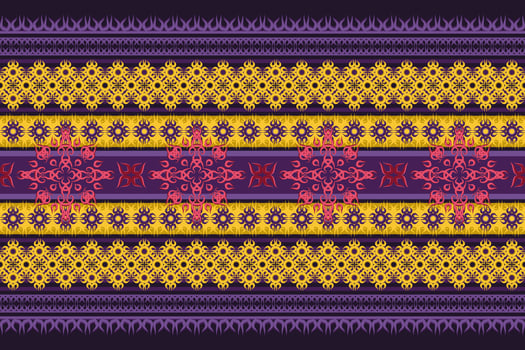 Ethnic fabric pattern Designed from geometric shapes Ethnic Asian style fabric pattern Used for home decoration, carpet work, indoor and outdoor use. vector