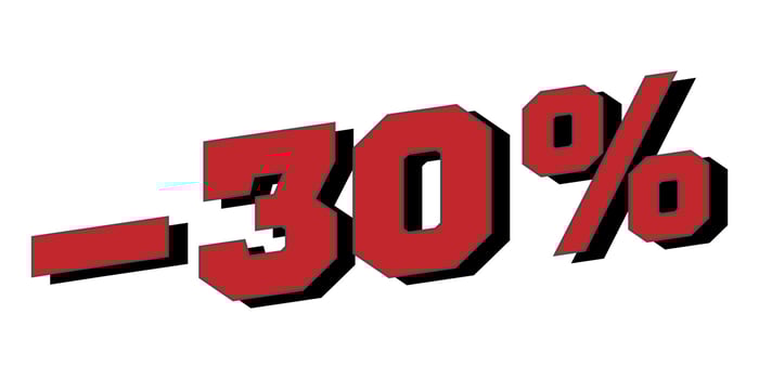 Sale 30 percent off banner. Vector illustration.