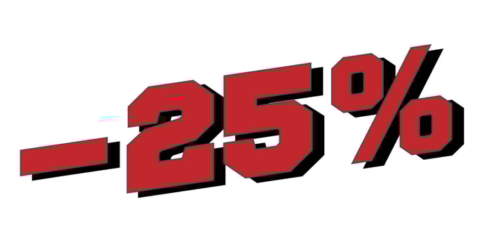 Sale 25 percent off banner. Vector illustration.