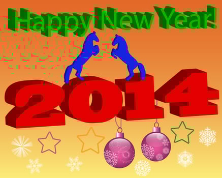card with new year on a yellow orange background vector