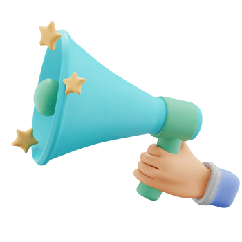 Megaphone 3D Announcement Star png