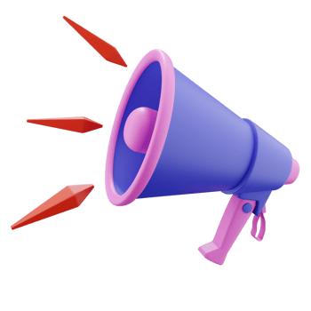 Megaphone 3D Attention Illustration png