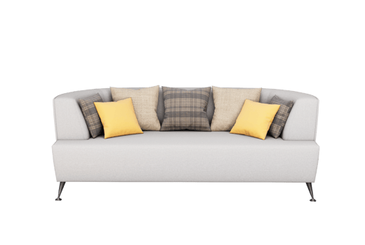 3d Furniture modern fabric round single sofa isolated. png