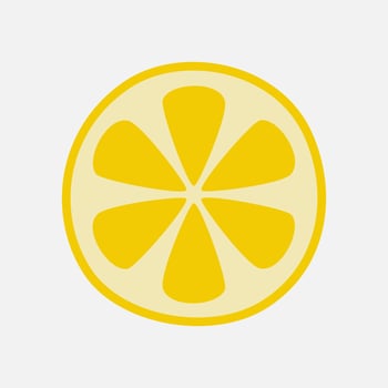 lemon slice cute clipart illustration. fresh fruits icon design resource for poster and banner. vector