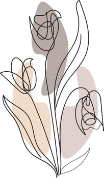 Floral line art vector
