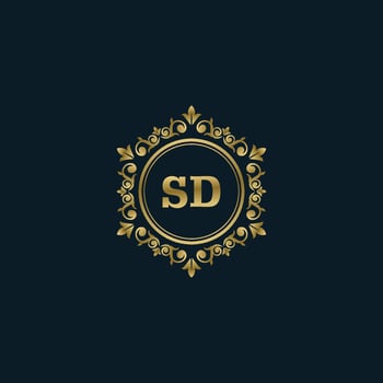 Letter SD logo with Luxury Gold template. Elegance logo vector template.