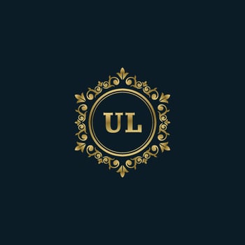 Letter UL logo with Luxury Gold template. Elegance logo vector template.