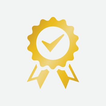 Approved or certified medal icon. Award symbol. Approved or certified medal icon in a flat design. Award symbol isolated on grey background vector