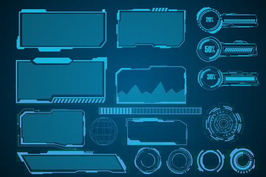abstract technology futuristic concept hud interface hologram elements of digital data and circle vector
