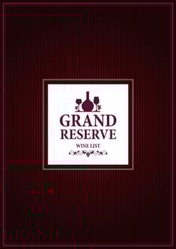 Grand reserve. Wine list on a violet background vector