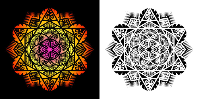 Mandala Pattern In Applied Thai Art Style vector