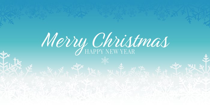 Merry Christmas Banner Snowflake Pattern White And Blue vector