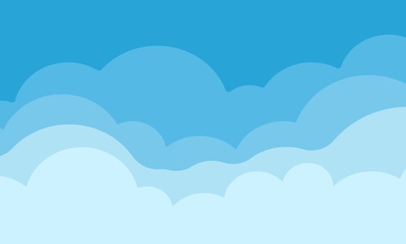 illustration cute sky clouds beautiful stylish isolated blue on background vector