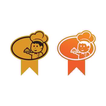 chef and hat logo vector design template set