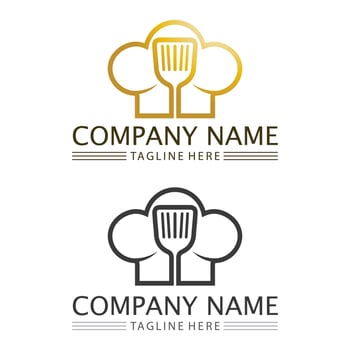 chef and hat logo vector design template set
