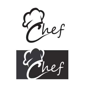 chef and hat logo vector design template set