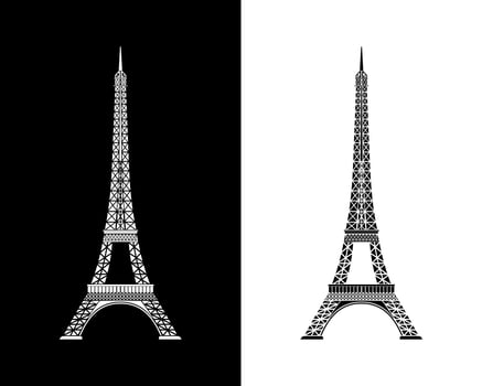 Eiffel tower isolated vector illustration, easy to edit and modify.