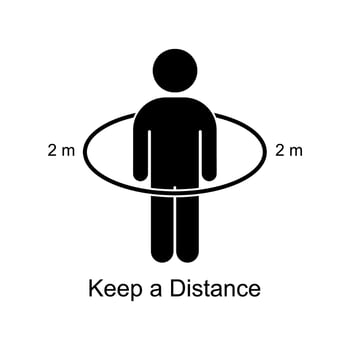 Always keep your distance icon vector design