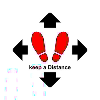 Footprint icon vector design for standing here