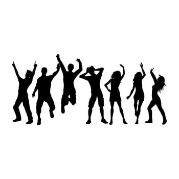Silhouette vector design of people dancing
