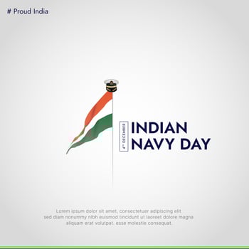 Indian Navy Day Social Media Post vector