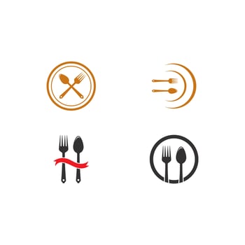fork and spoon logo template vector icon illustration