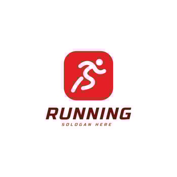 Running club logo template, Marathon tournament logptype, Sport team identity. Fitness, athlete training for life symbol, Creative lettering logo design. vector