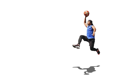 Asian basketball player doing dunk jumping to score with clipping path png
