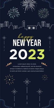 Happy new year city background banner greeting celebration vector