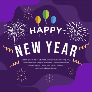 Happy new year city background banner greeting celebration vector