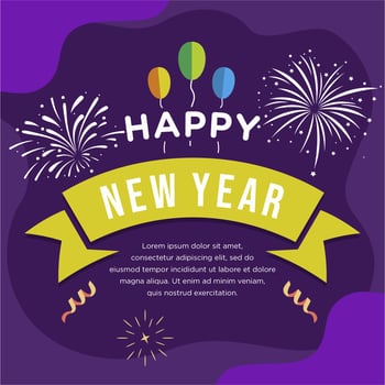 Happy new year city background banner greeting celebration vector