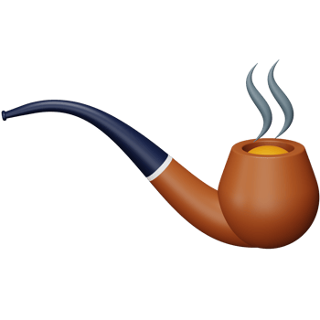 Smoking pipe 3d rendering isometric icon. png