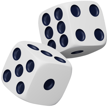 White rolling dice 3d rendering isometric icon. png