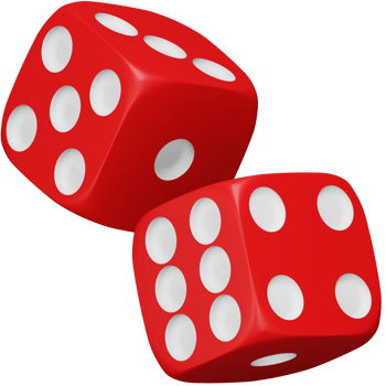 Red rolling dice 3d rendering isometric icon. png