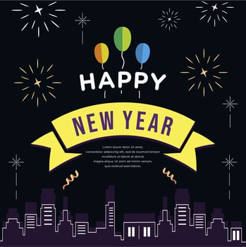 Happy new year greeting celebration vector