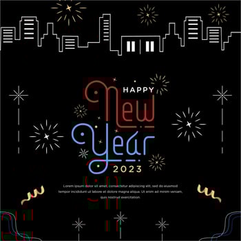 Happy new year greeting celebration vector