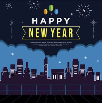Happy new year greeting celebration vector