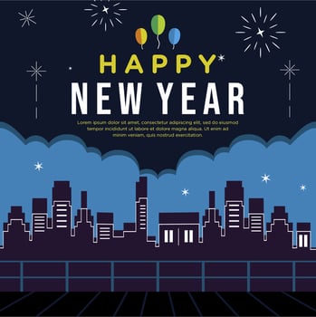 Happy new year greeting celebration vector