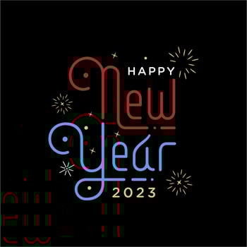 Happy new year greeting celebration Premium Vector