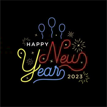 Happy new year greeting celebration Premium Vector