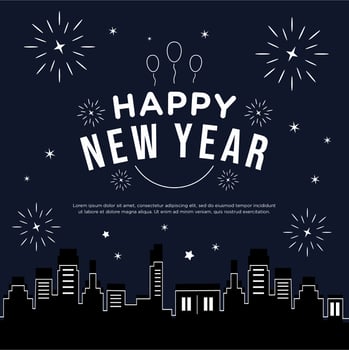 Happy new year greeting celebration vector